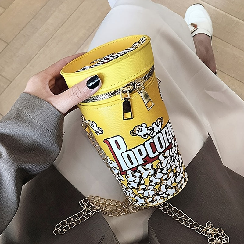 Popcorn-Themed Chain Shoulder Bag