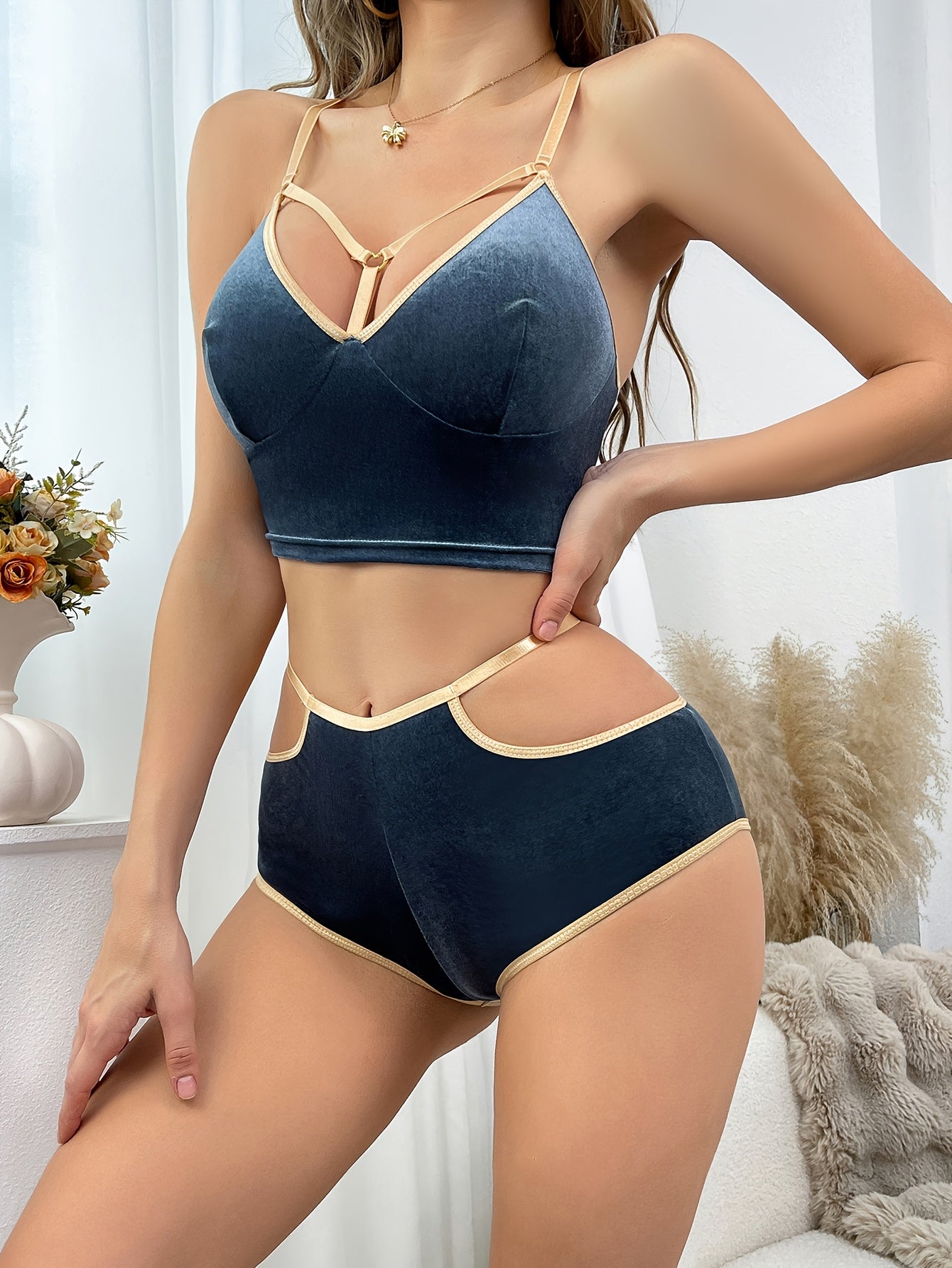 Velvet Hollow Underwear Set