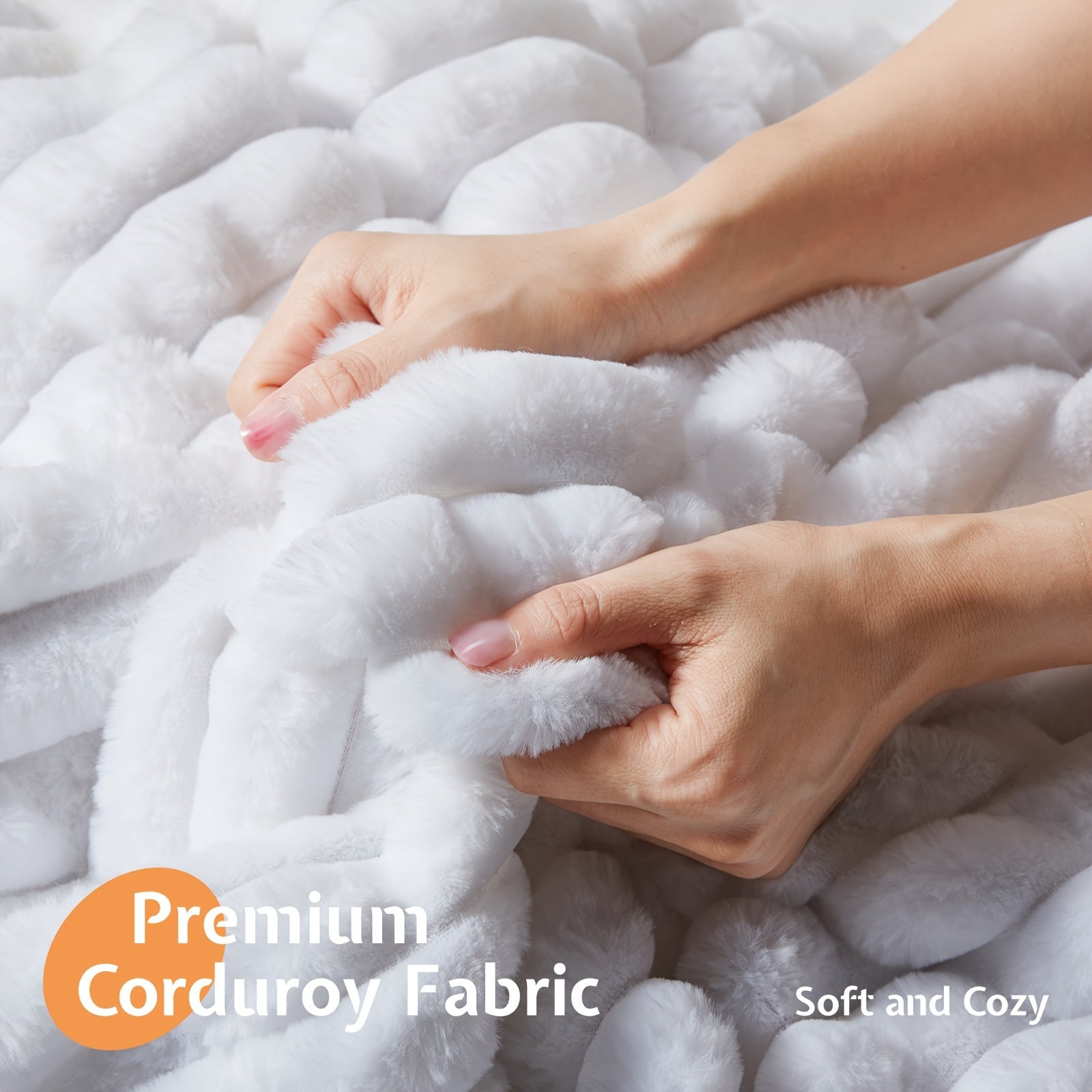 Queen/King Size LED Platform Bed Frame-60" Wingback Corduroy Headboard With USB Charging Station