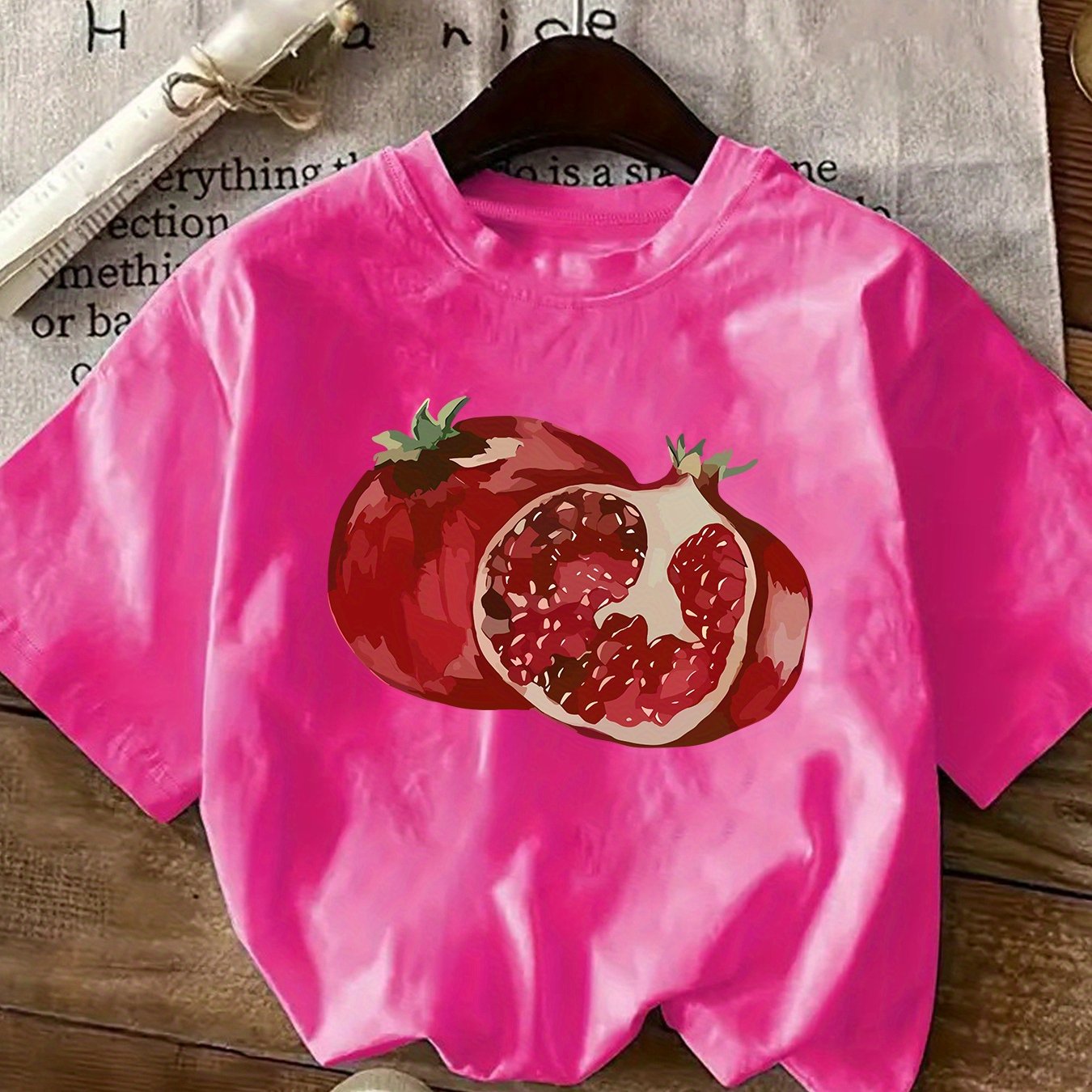 Soft Polyester Crew Neck Short Sleeve T-Shirt