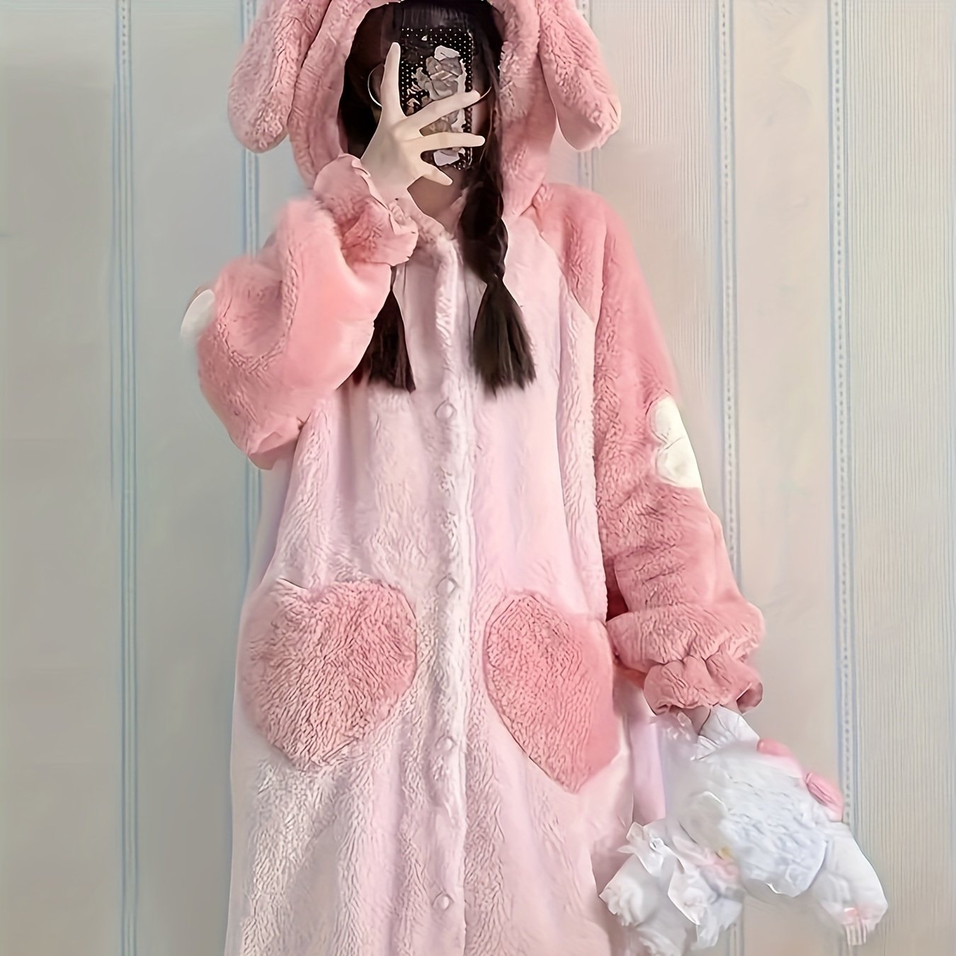 Fleece-Lined Hooded Robe