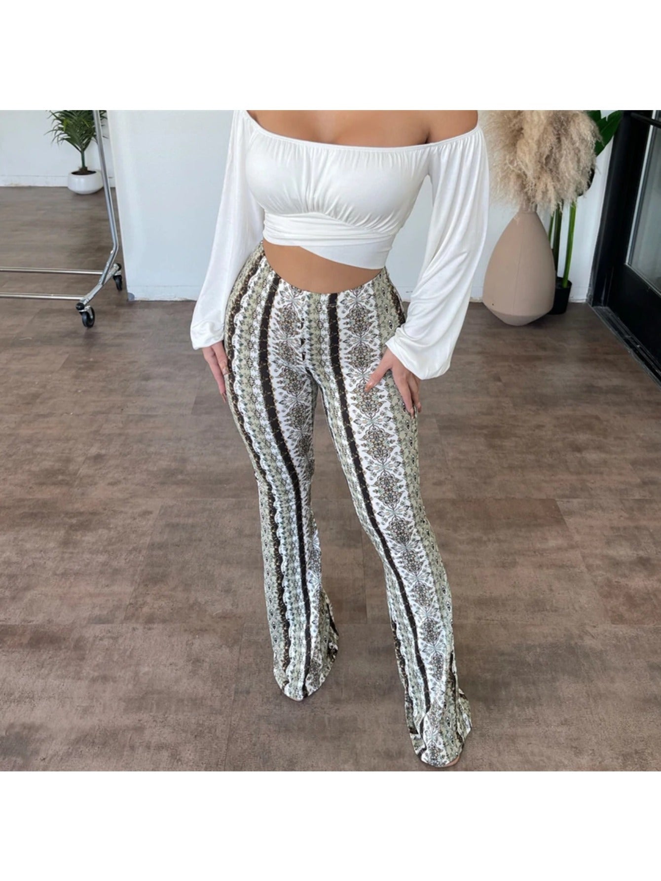 Women's High Stretch Leggings, Slim Fit Printed Pants for Women