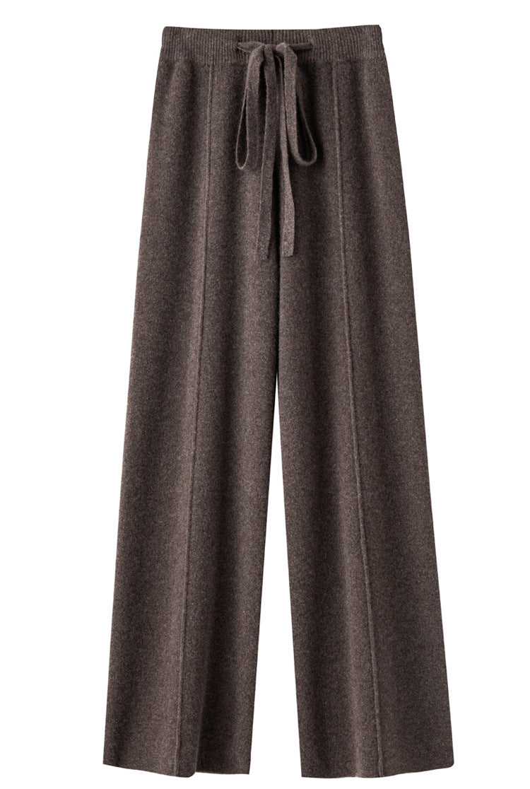 Women's High-Waisted Wide-Leg Pants - Winter New 2025 Dense Trousers with  Loop & Pockets, Straight-Leg -Skimming (Non-Mopping) Length, Machine Washable Elegant Trousers for Dresses/Skirts/Blouses (Style 54) - Autumn/Winter