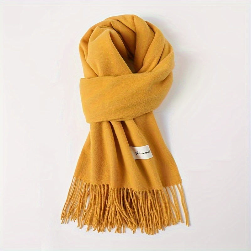 Solid Color Tassel Scarf