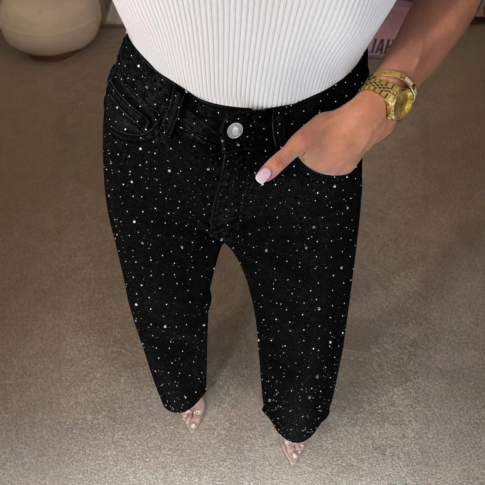 High Waist Straight Leg Jeans