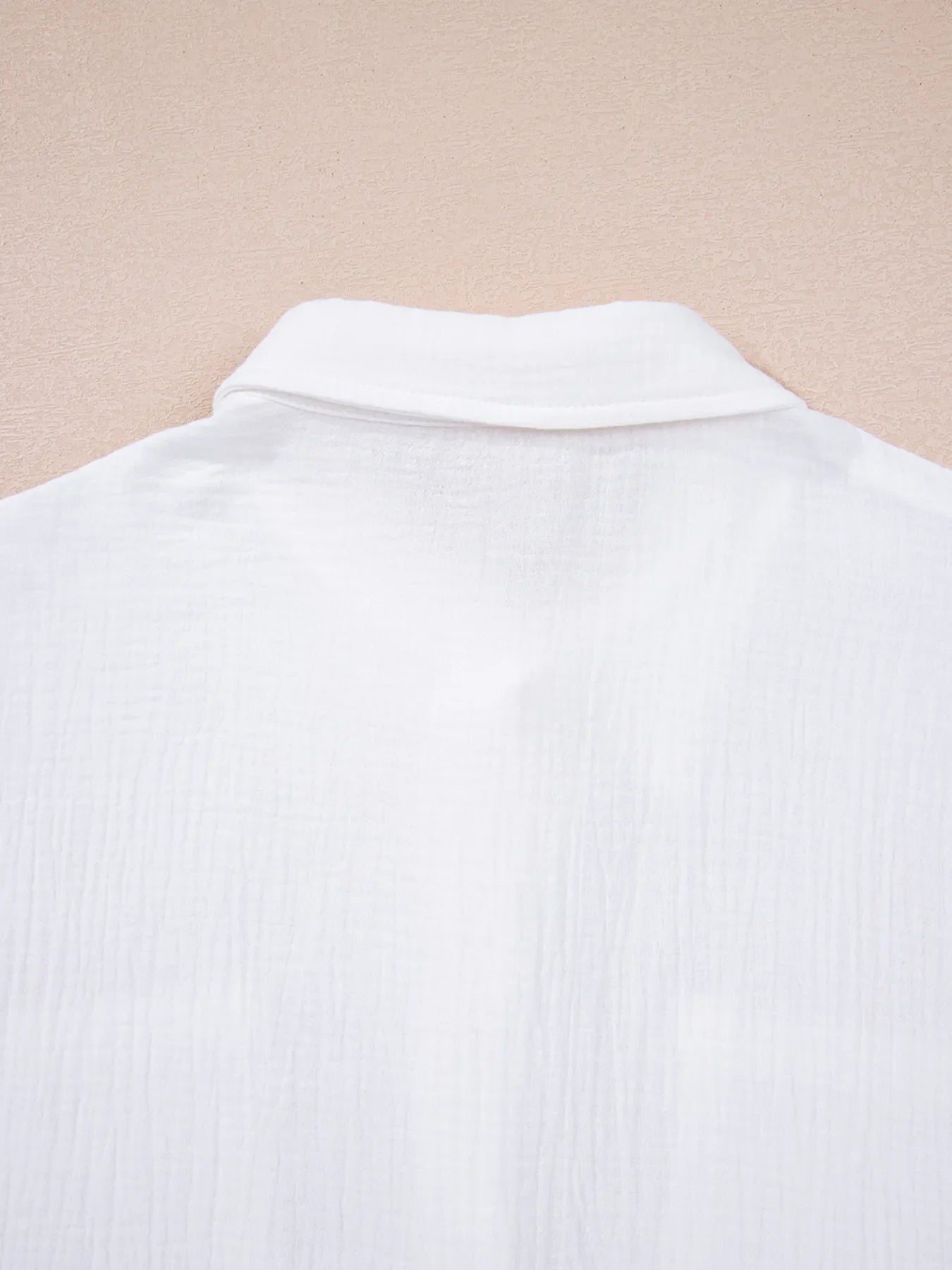 Lace Sleeve Button Down Shirt