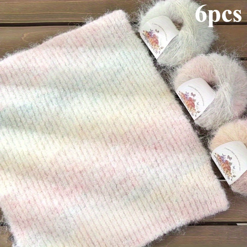 {6pcs} Soft Multicolor Gradient Yarn