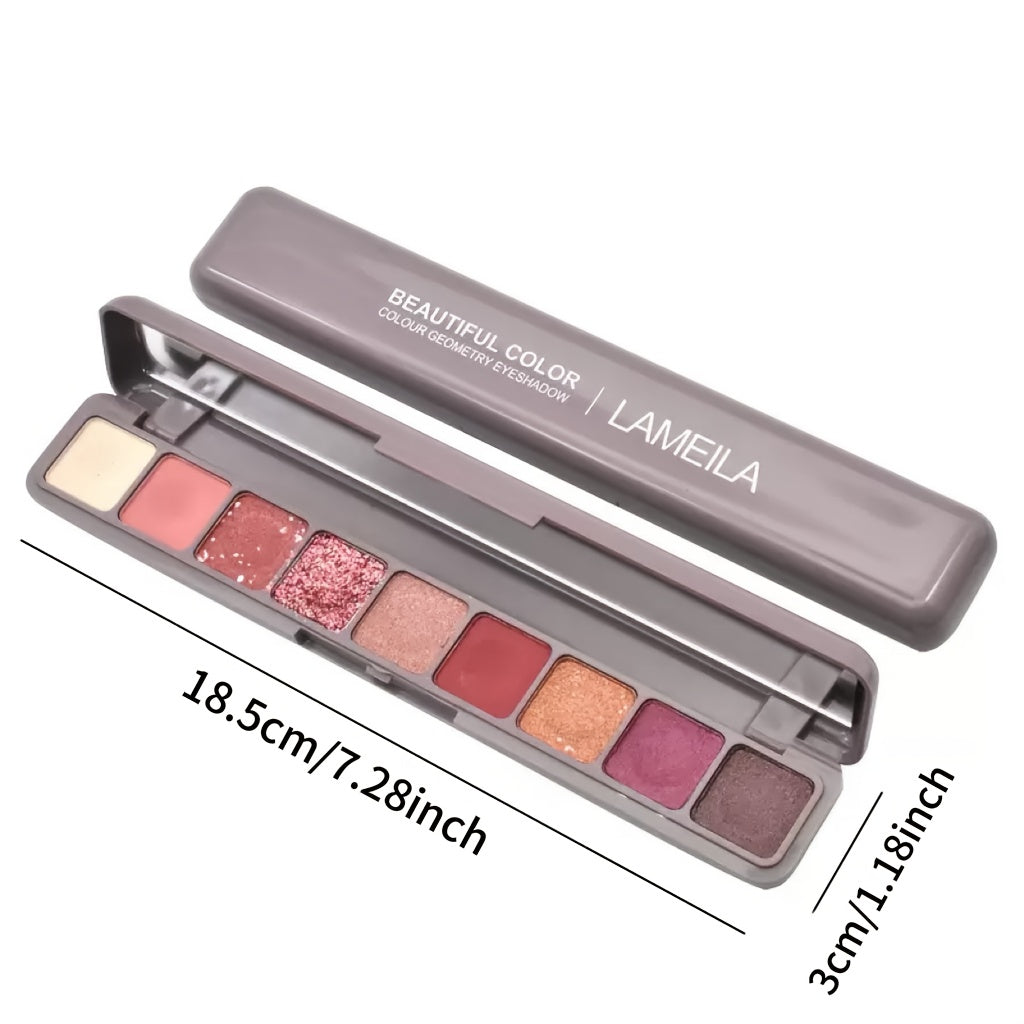 9-Color Glitter Eyeshadow Palette with Shimmer & Metallic Finishes