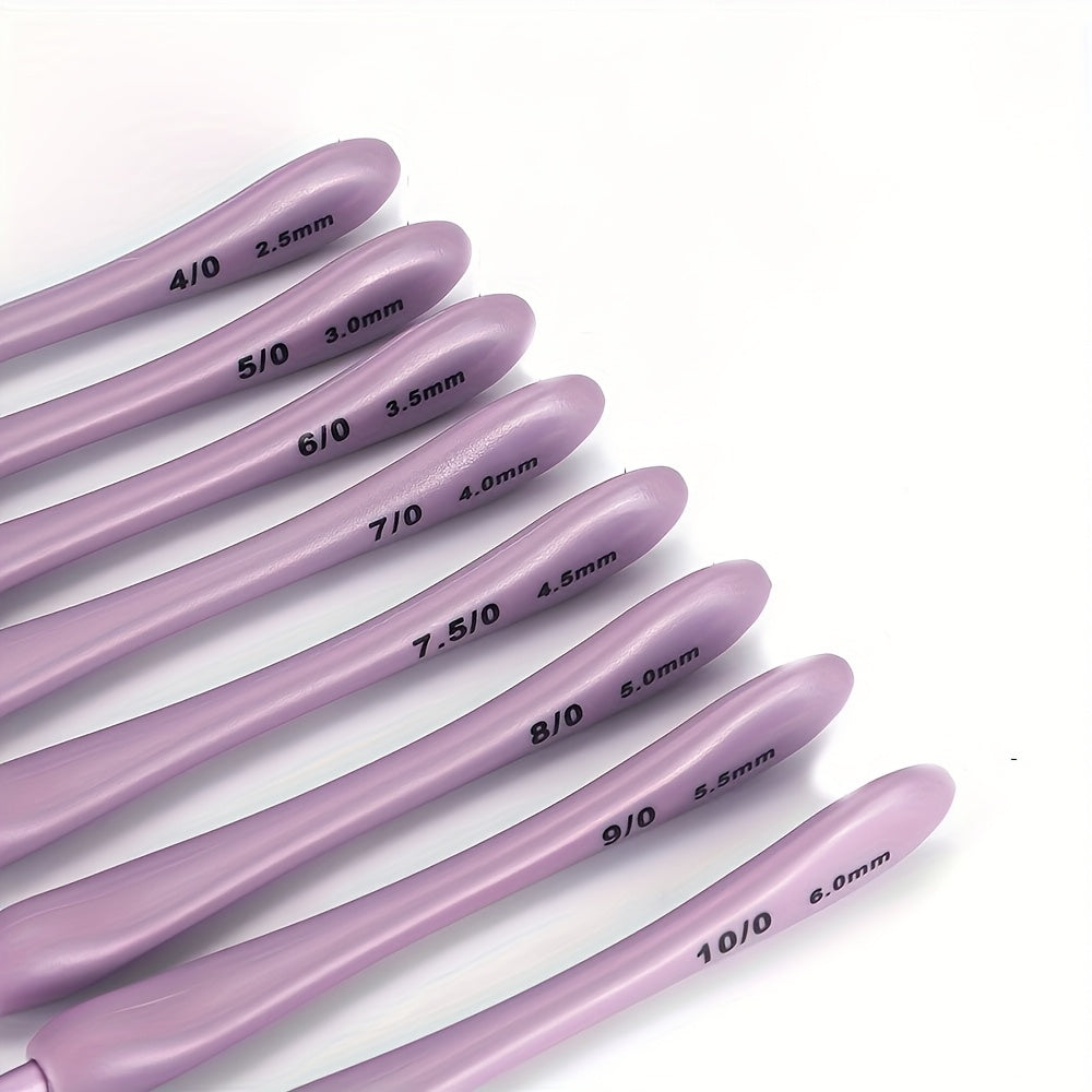 8 Sizes Purple Crochet Hook Set