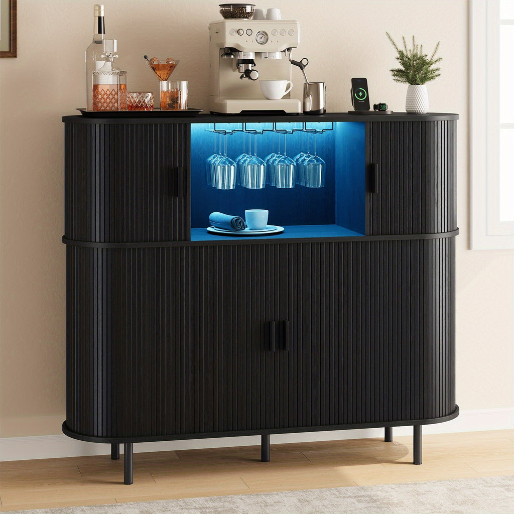 Wine Bar Cabinet with LED Light
