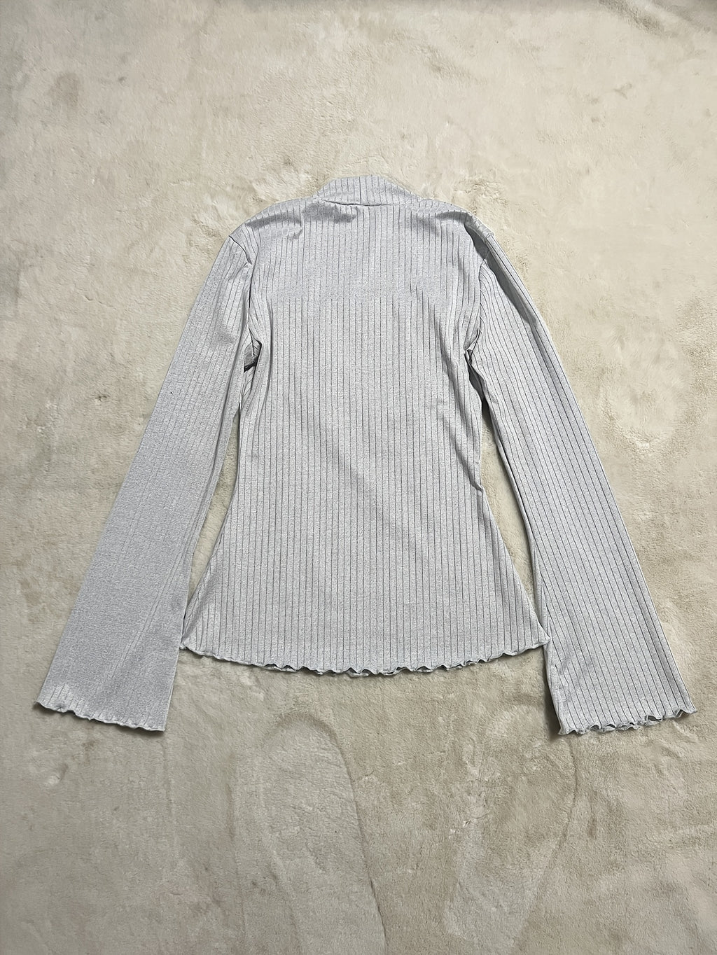 Long Sleeve T-Shirt with Ribbed Detail