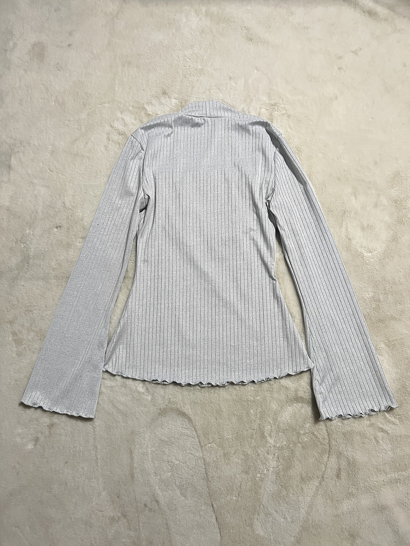 Long Sleeve T-Shirt with Ribbed Detail