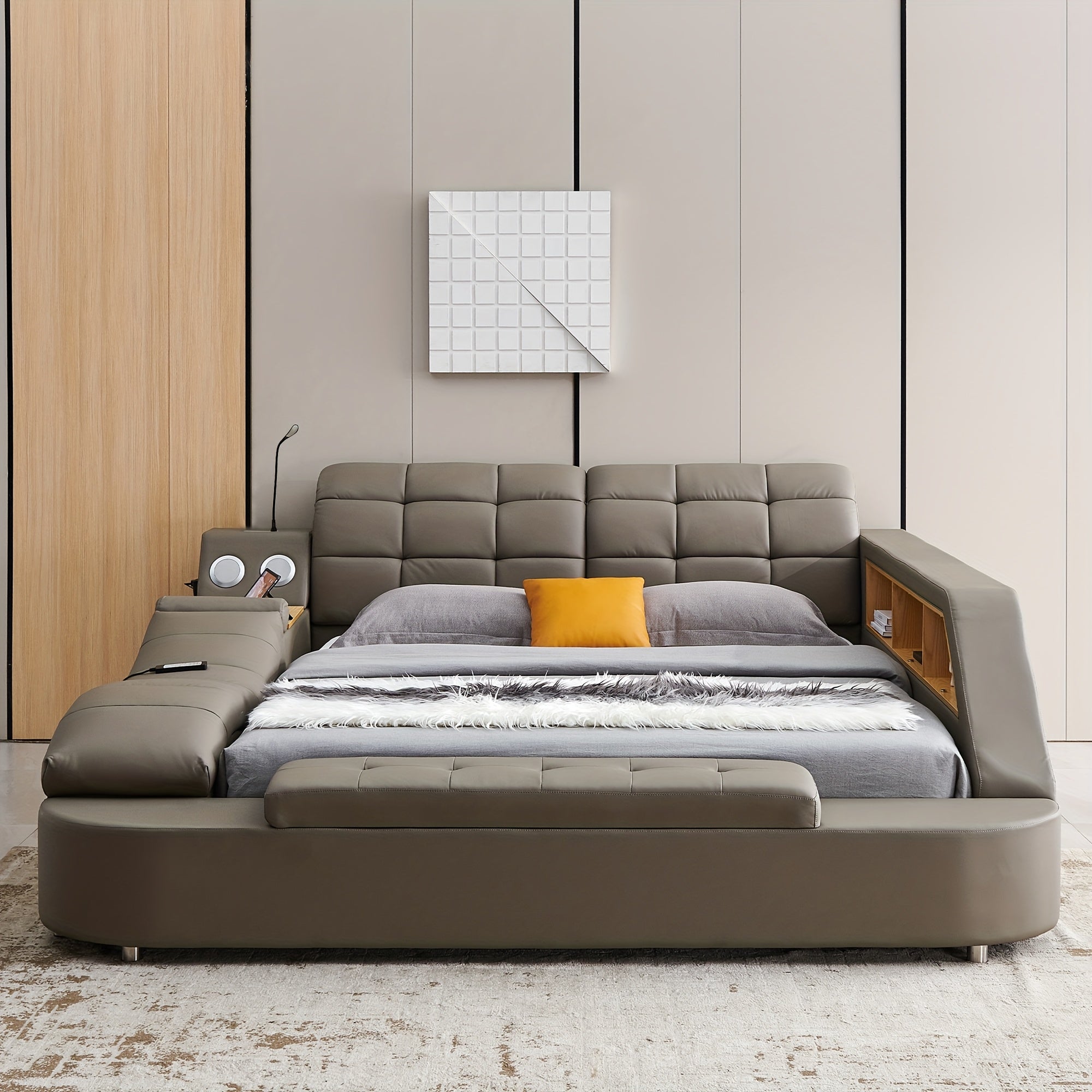 Multifunctional Large Bed Frame