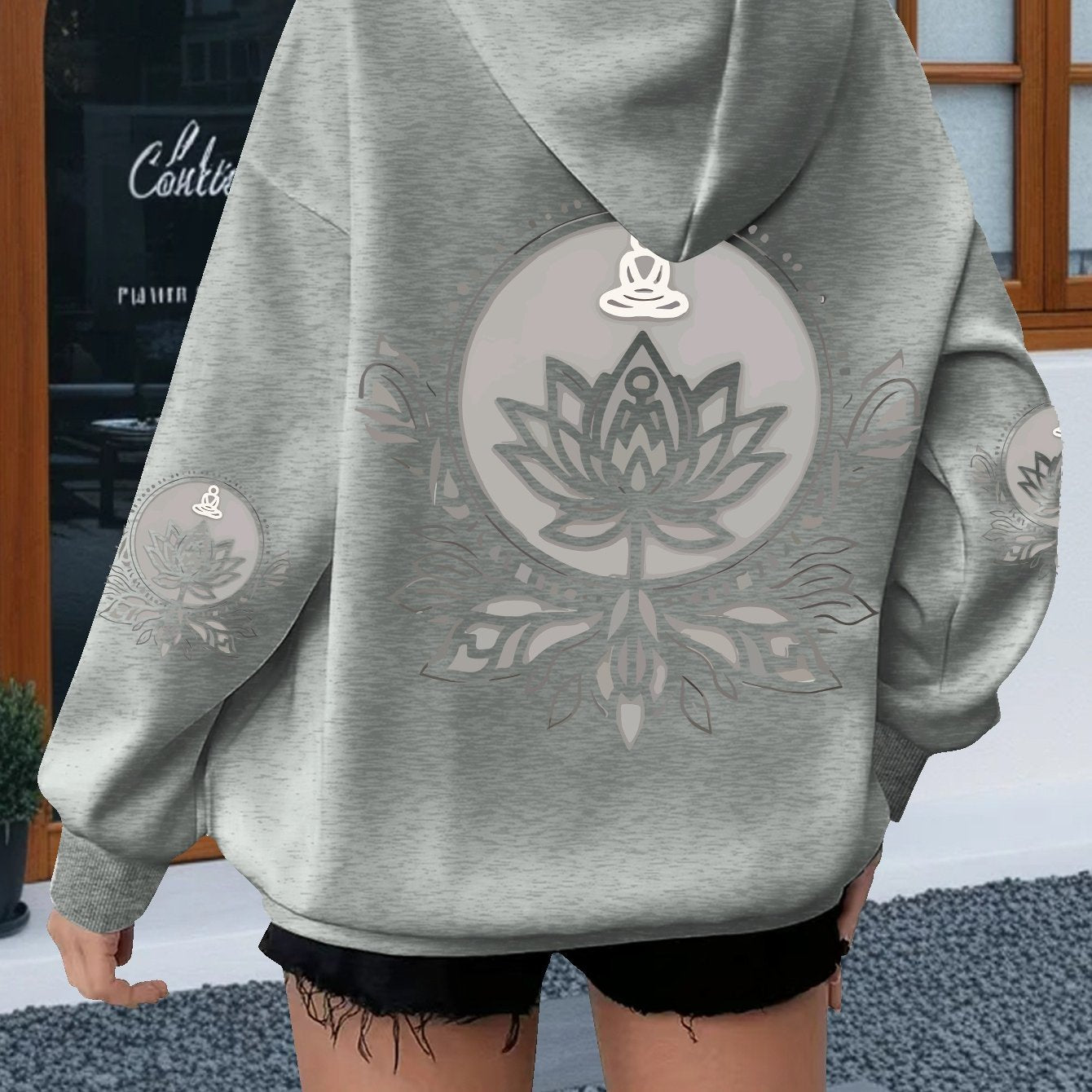 Hoodie with for Lotus Flower Graphic