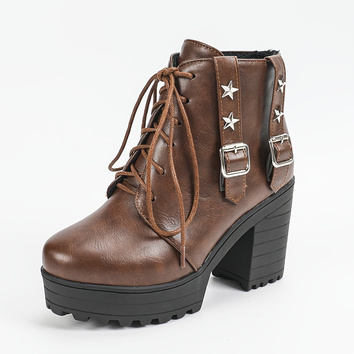 Retro Chunky Platform Ankle Boots