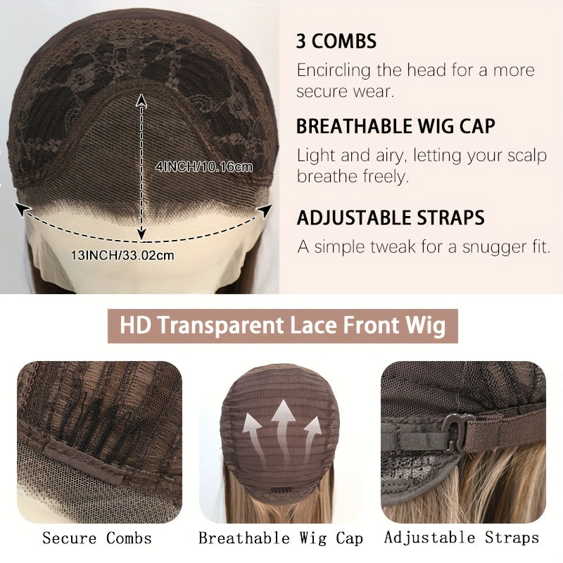 13x4 HD Lace Front Wig with Blonde & Red Highlight