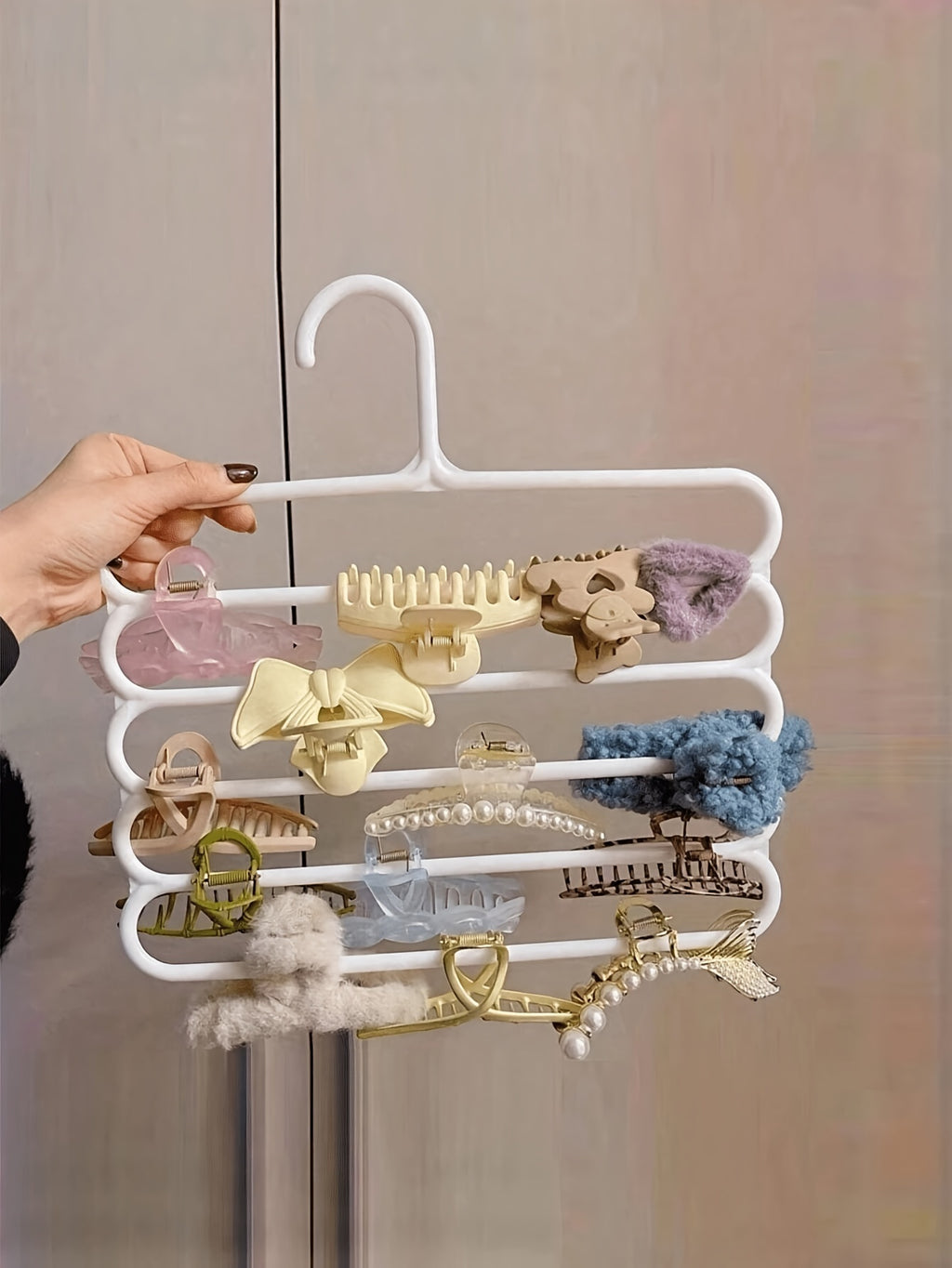 Versatile Wall-Mounted Organizer for Hair Clips, Jewelry & Accessories