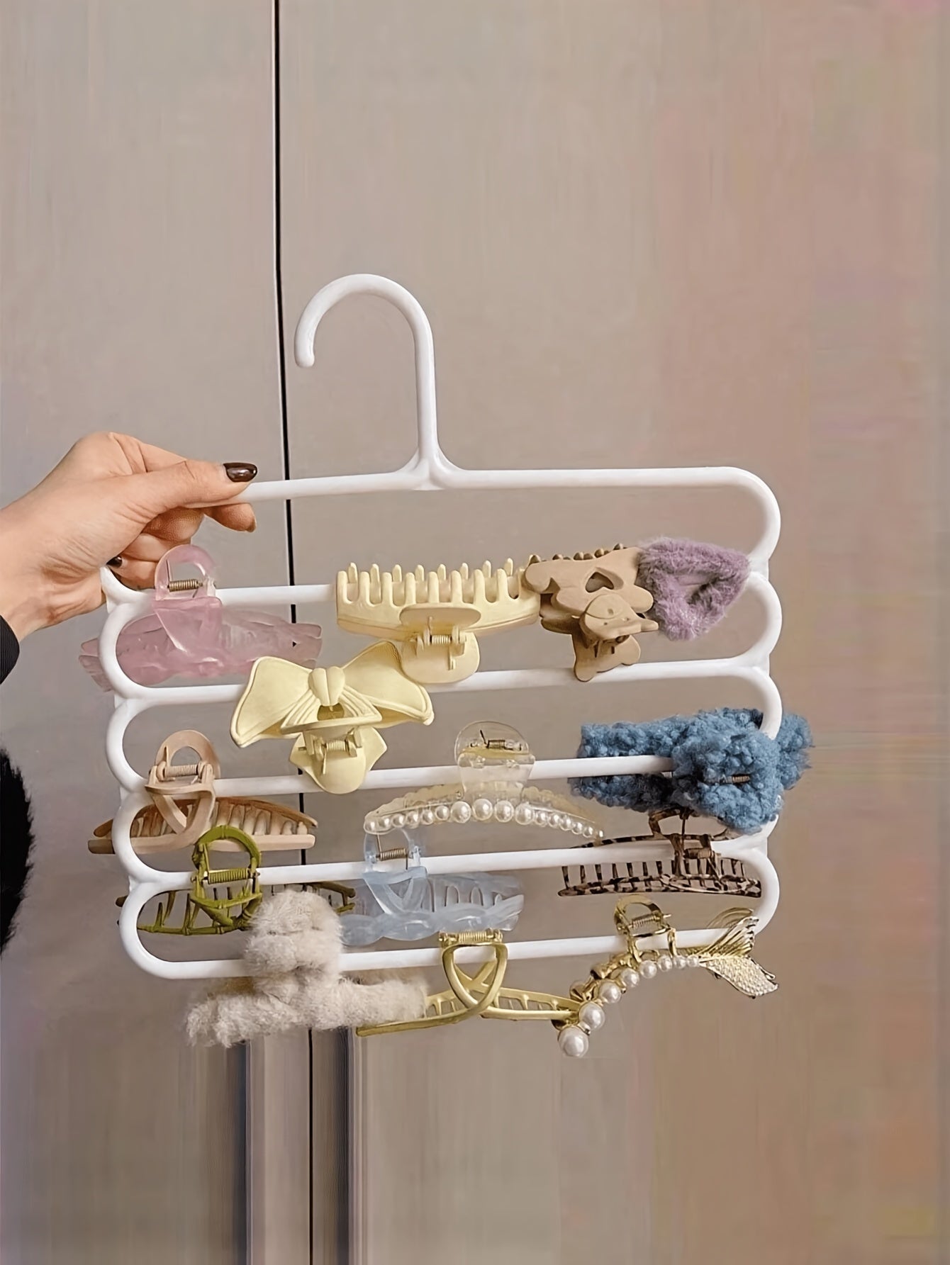 Versatile Wall-Mounted Organizer for Hair Clips, Jewelry & Accessories