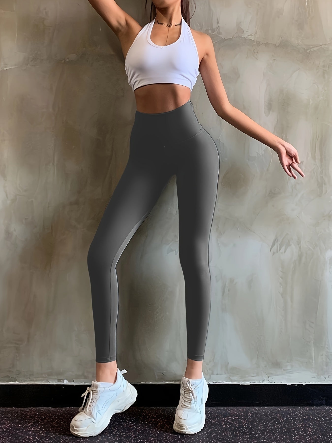 High Waisted Yoga Leggings with Bow Detail