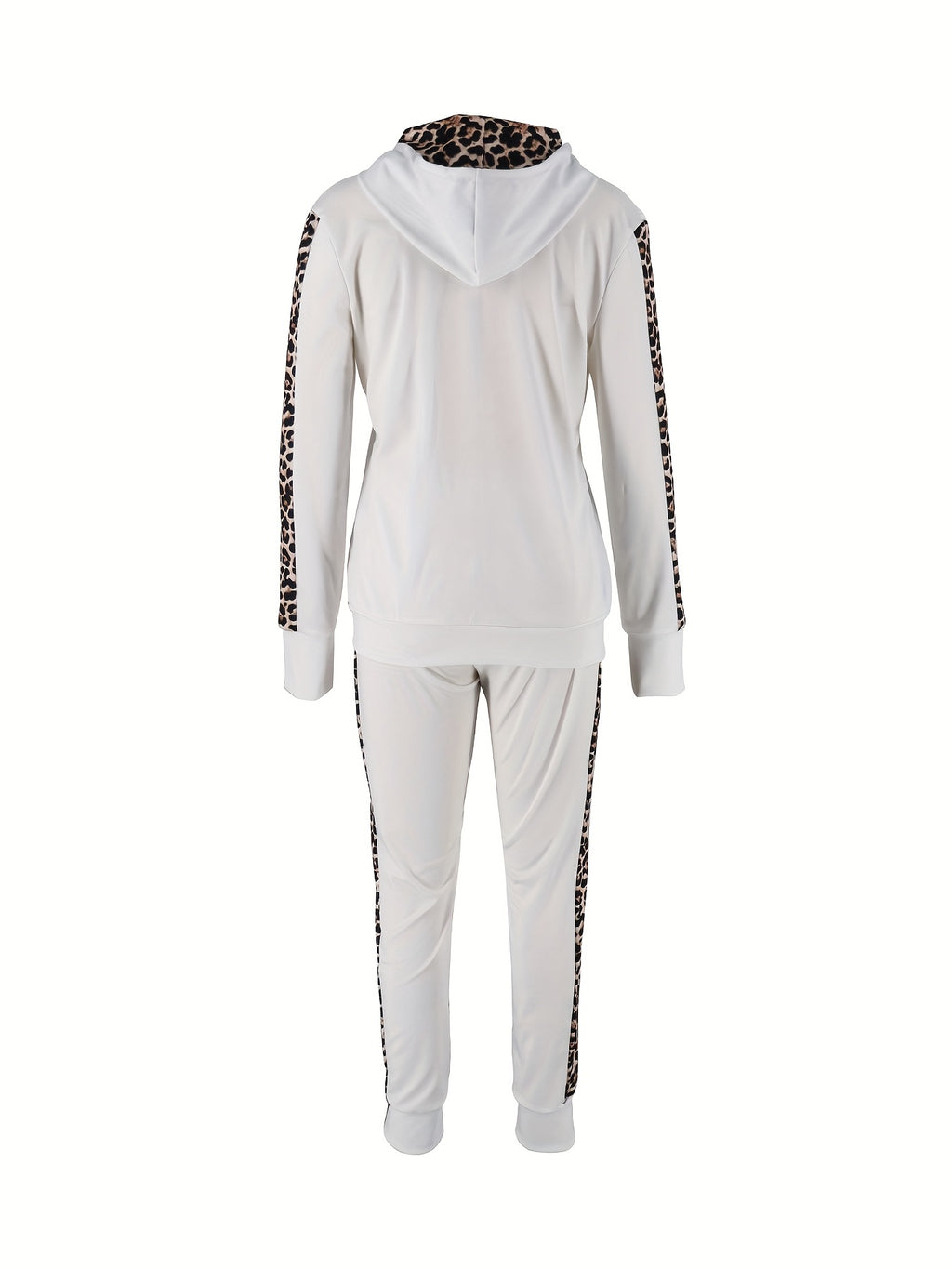 Leopard Print Hooded Sweatshirt & Joggers Set