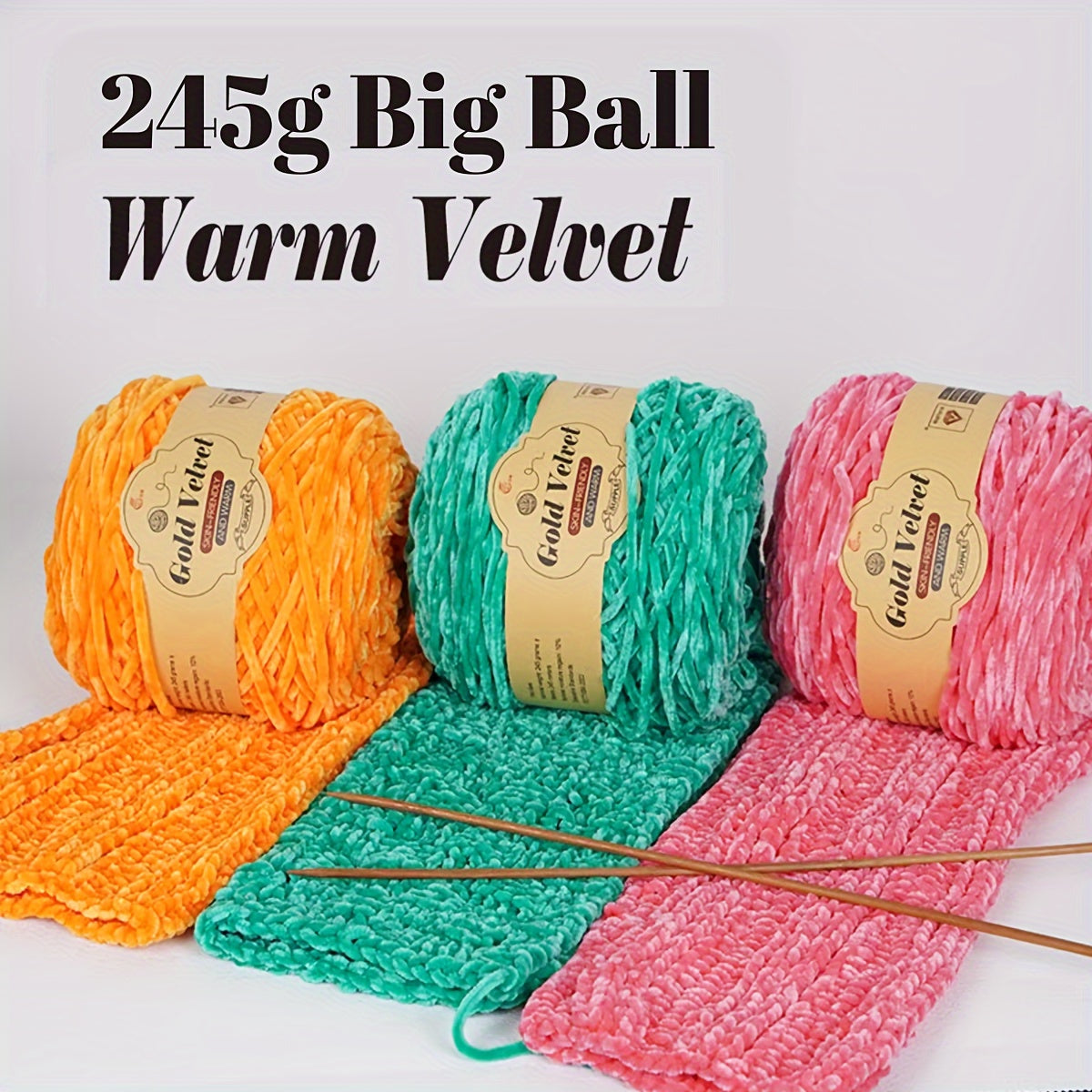245g Big Ball Velvet Chenille Yarn