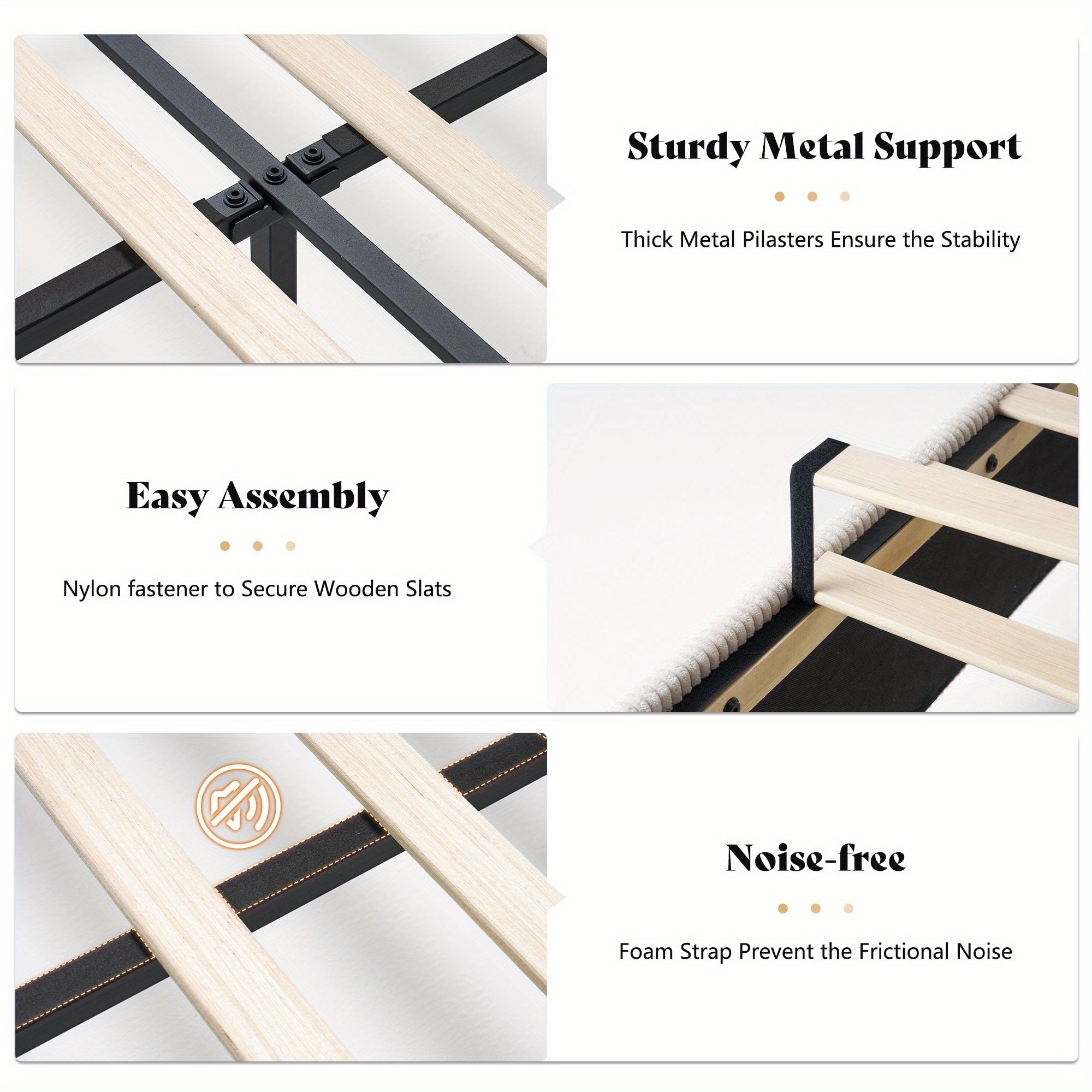 Contemporary Wingback Bed Frame with Integrated Fireplace