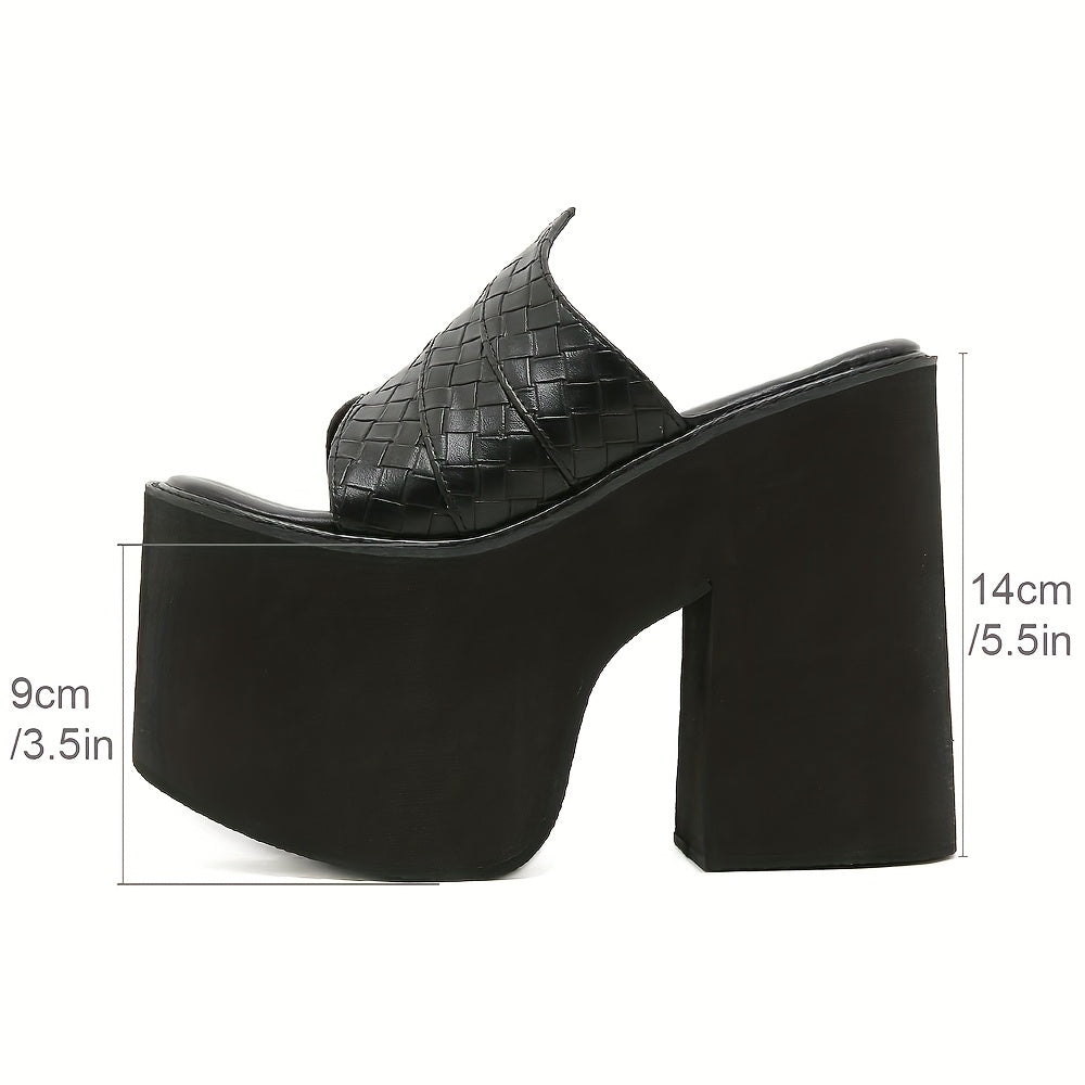 Platform Sandals with Thick Wedge Heel