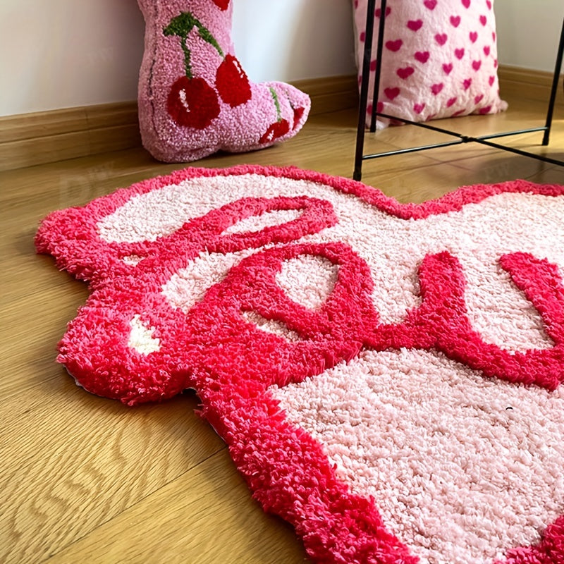 Love Heart Design Middle Plush Carpet