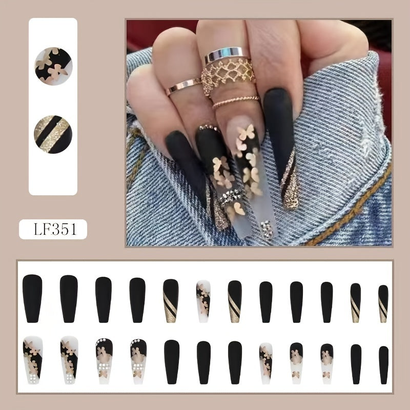 {24pcs} Hot Golden Nails