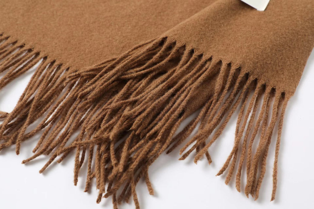 Solid Color Tassel Scarf