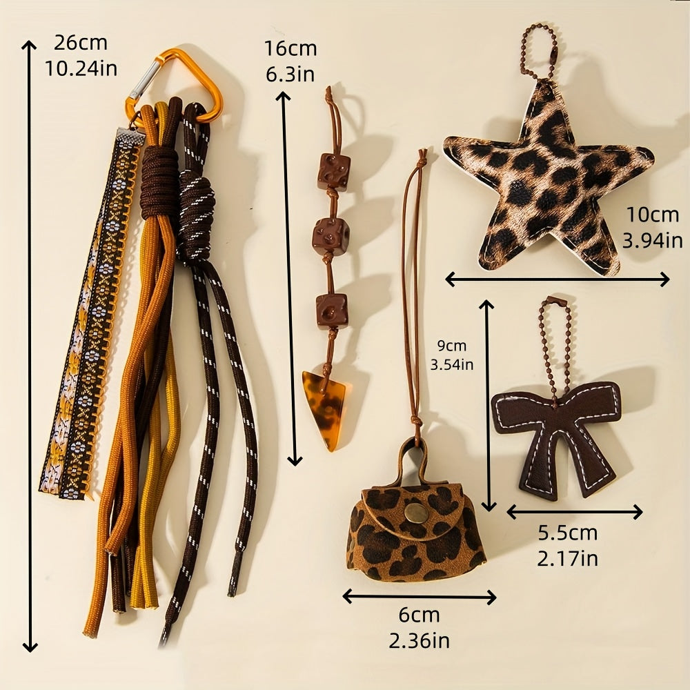 Leopard Print Keychain with Detachable Coin Purse