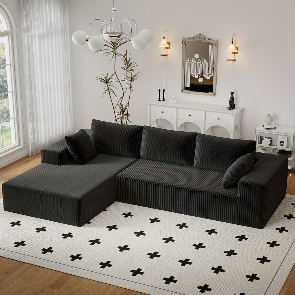Modern Modular L-Shaped Living Room Cloud Sofa Set