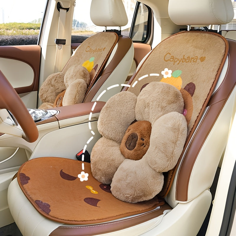 Flower Capybara Throw Pillow