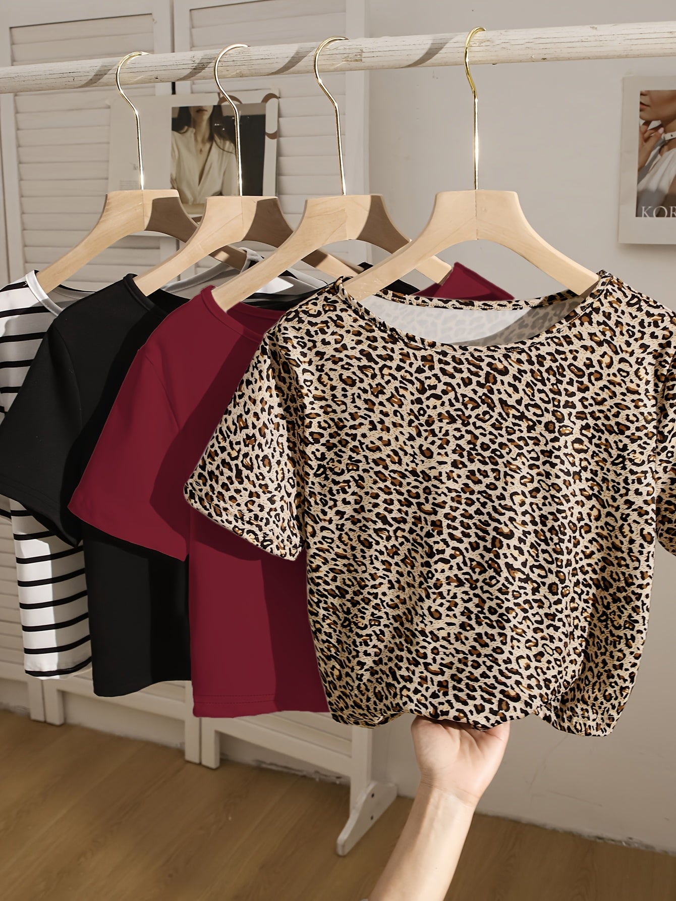 {4pcs} Leopard Print T-Shirt