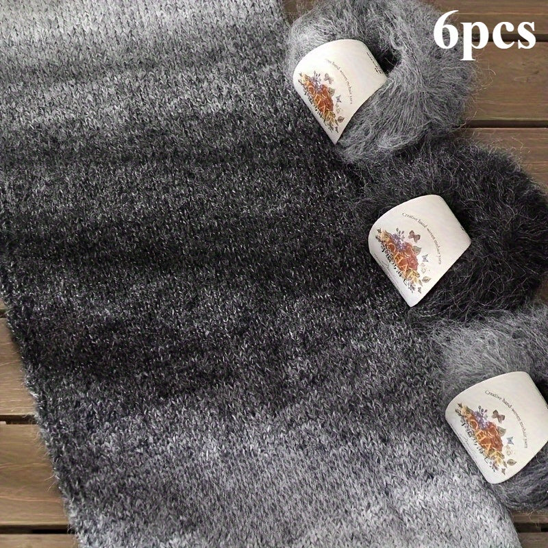 {6pcs} Soft Multicolor Gradient Yarn