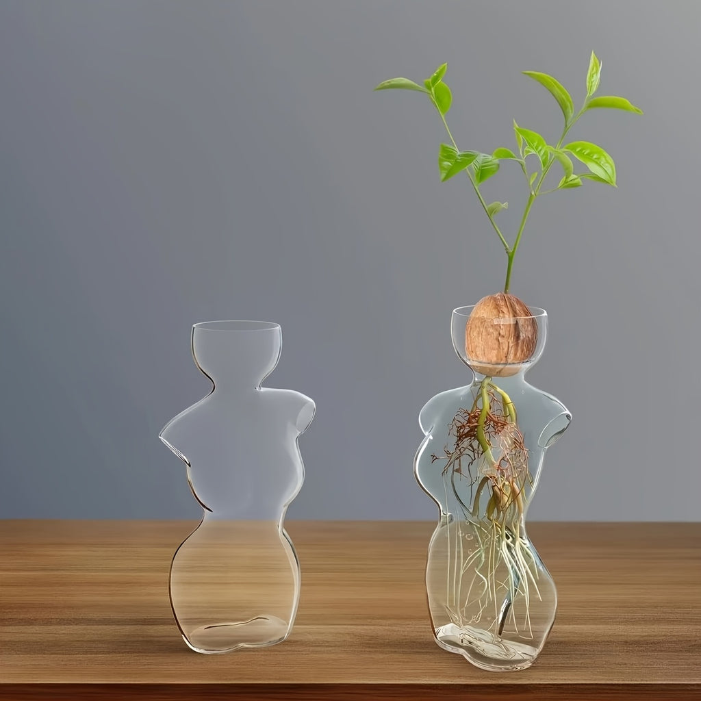 Transparent Avocado-Shaped Glass Vase