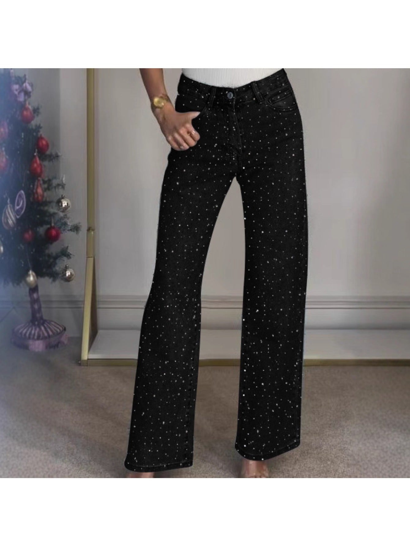 High Waist Straight Leg Jeans