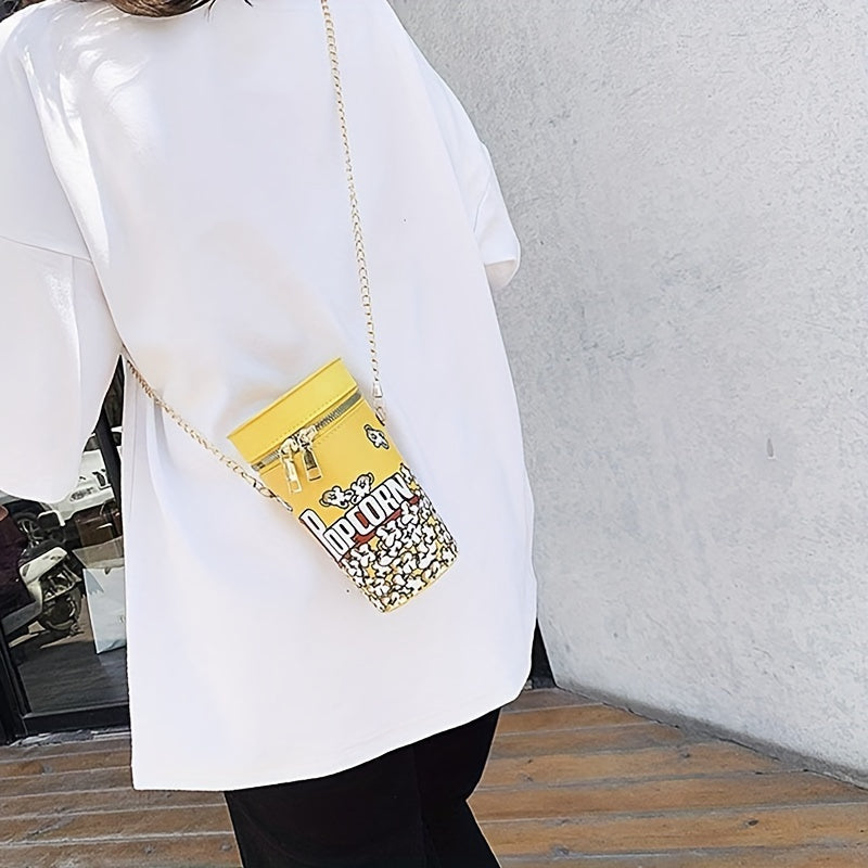 Popcorn-Themed Chain Shoulder Bag