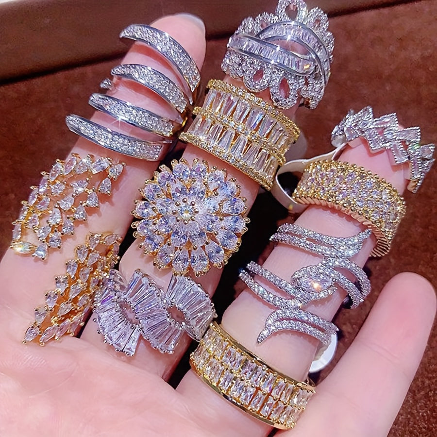 {10pcs} Luxurious Copper Rings