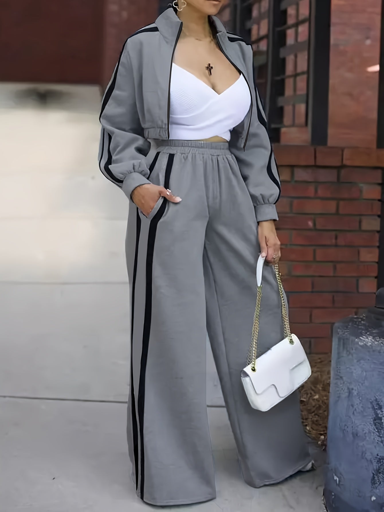 Striped Long Sleeve Top & Pants Set