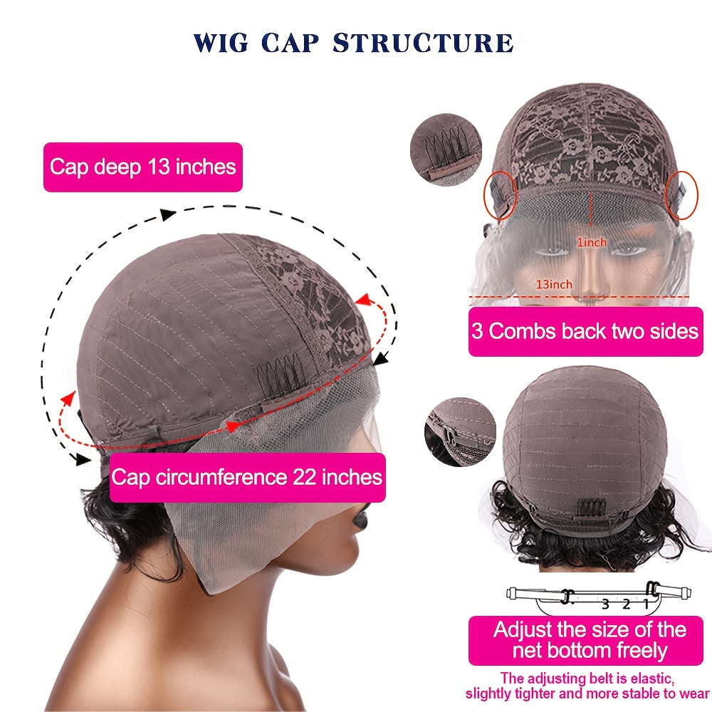 Deep Curly Short Pixie Bob Wig