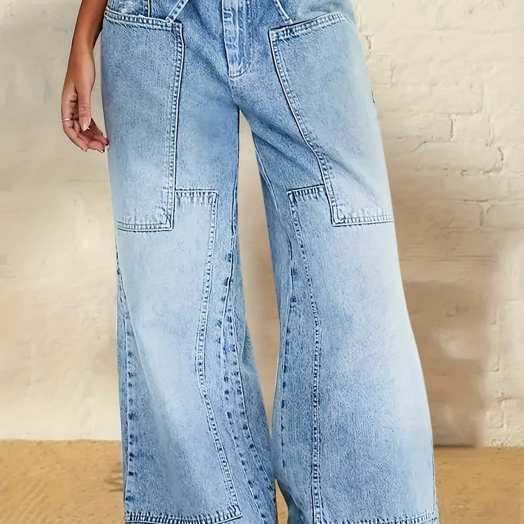 Non-Stretch Semi-Elastic Waist Pants