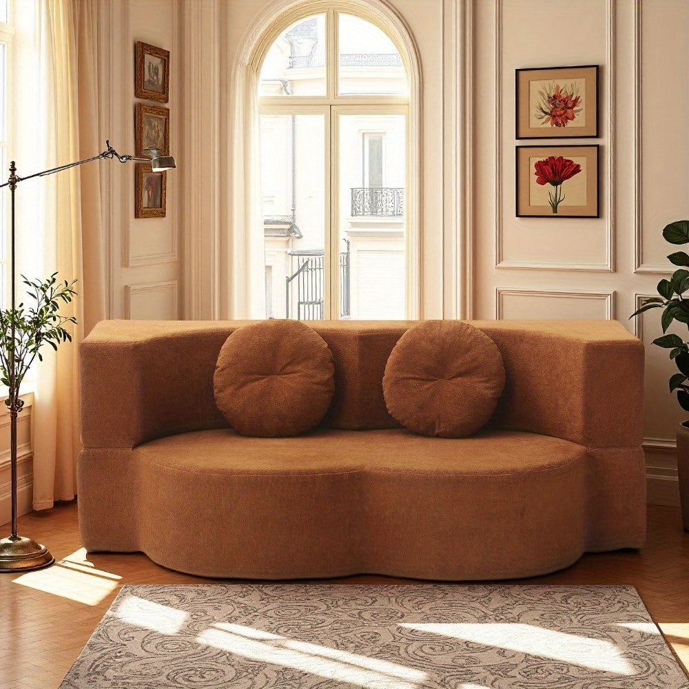 2-in-1 Convertible Folding Sofa Bed with Mattress