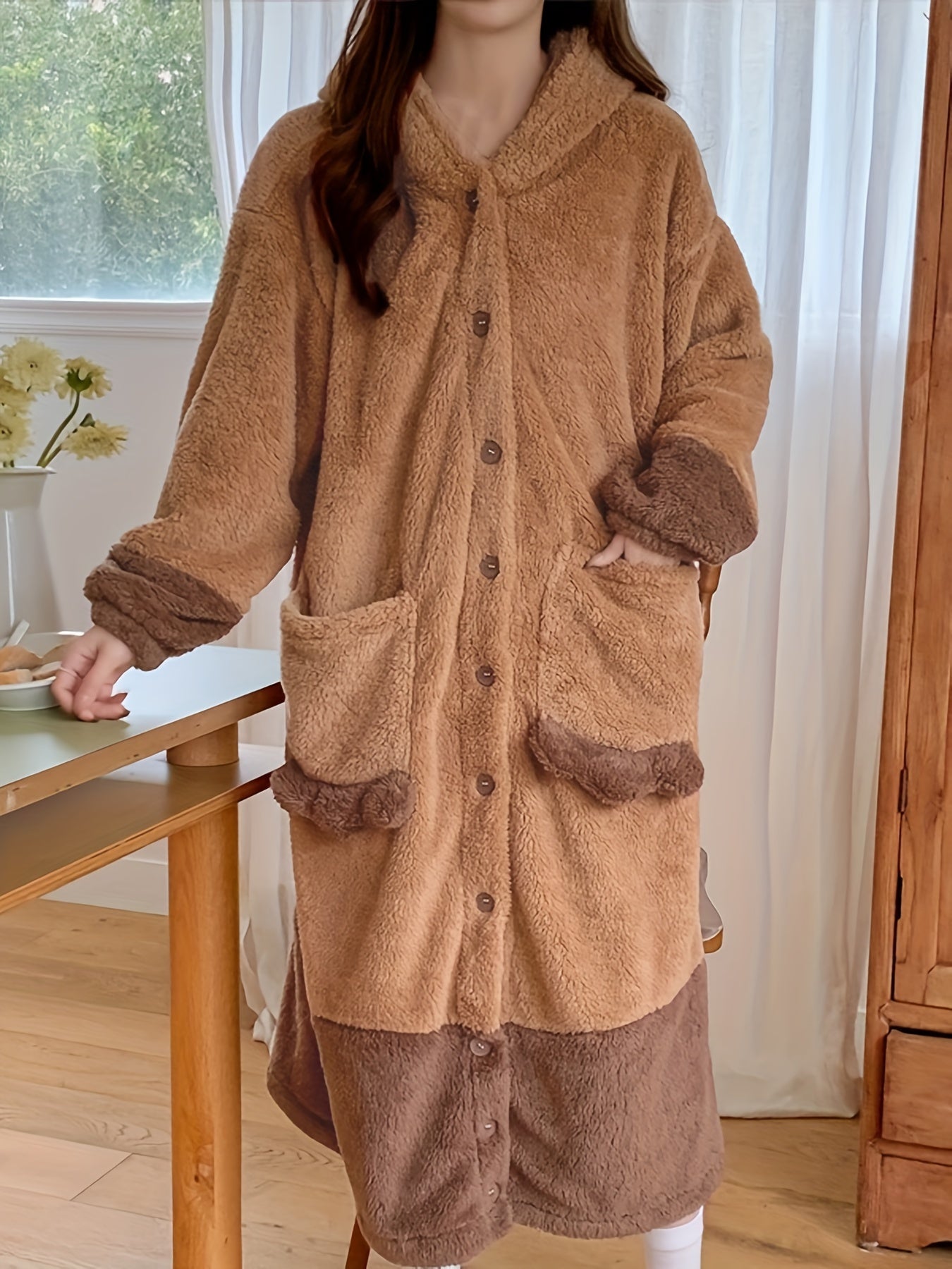 Capybara Long-Sleeved Plush Dress Robe