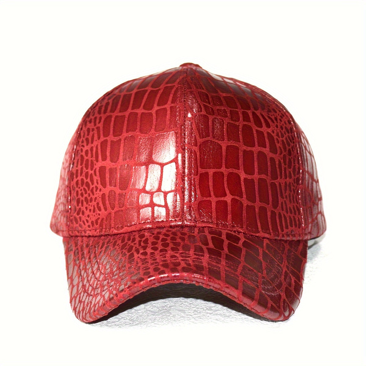 Classic Crocodile Embossed PU Leather Baseball Cap