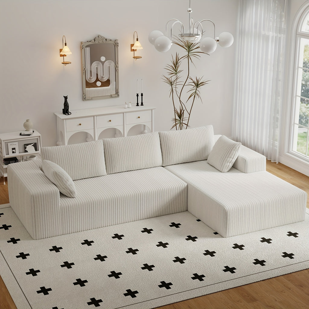 Modern Modular L-Shaped Living Room Cloud Sofa Set