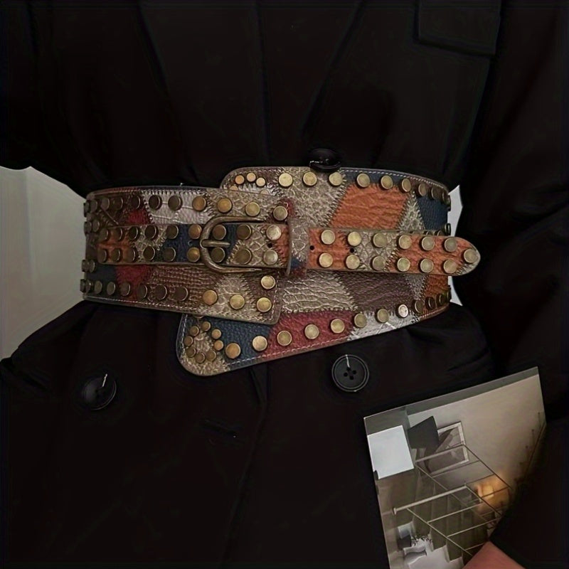 Vintage Preppy Embellished Waist Belt