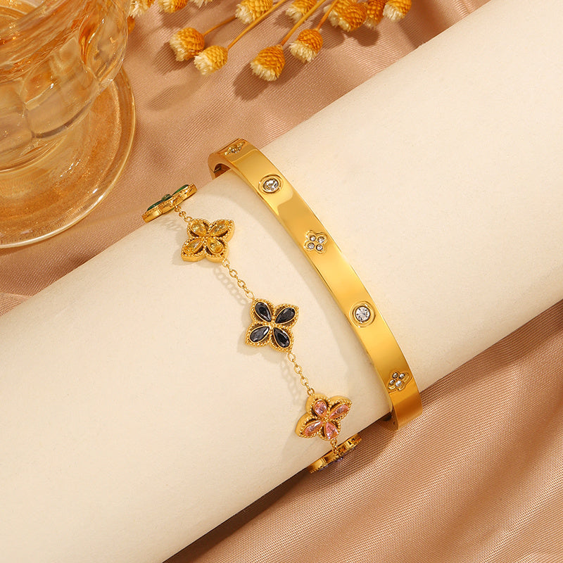 {2pcs} Stainless Steel Bracelet Set