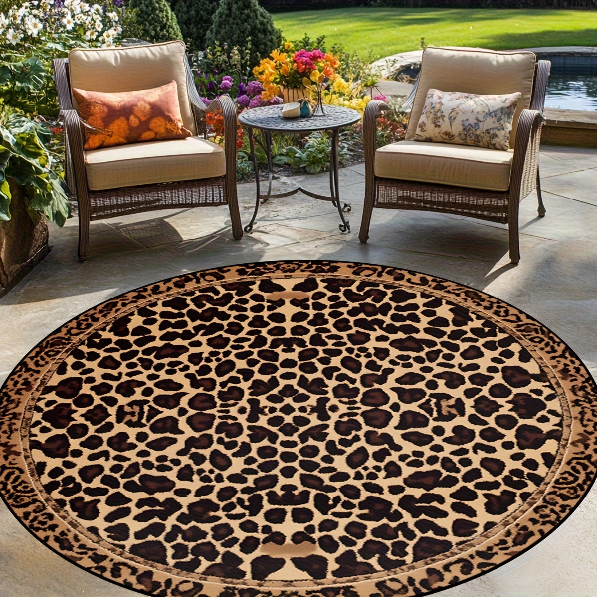 Leopard Print Round Mat
