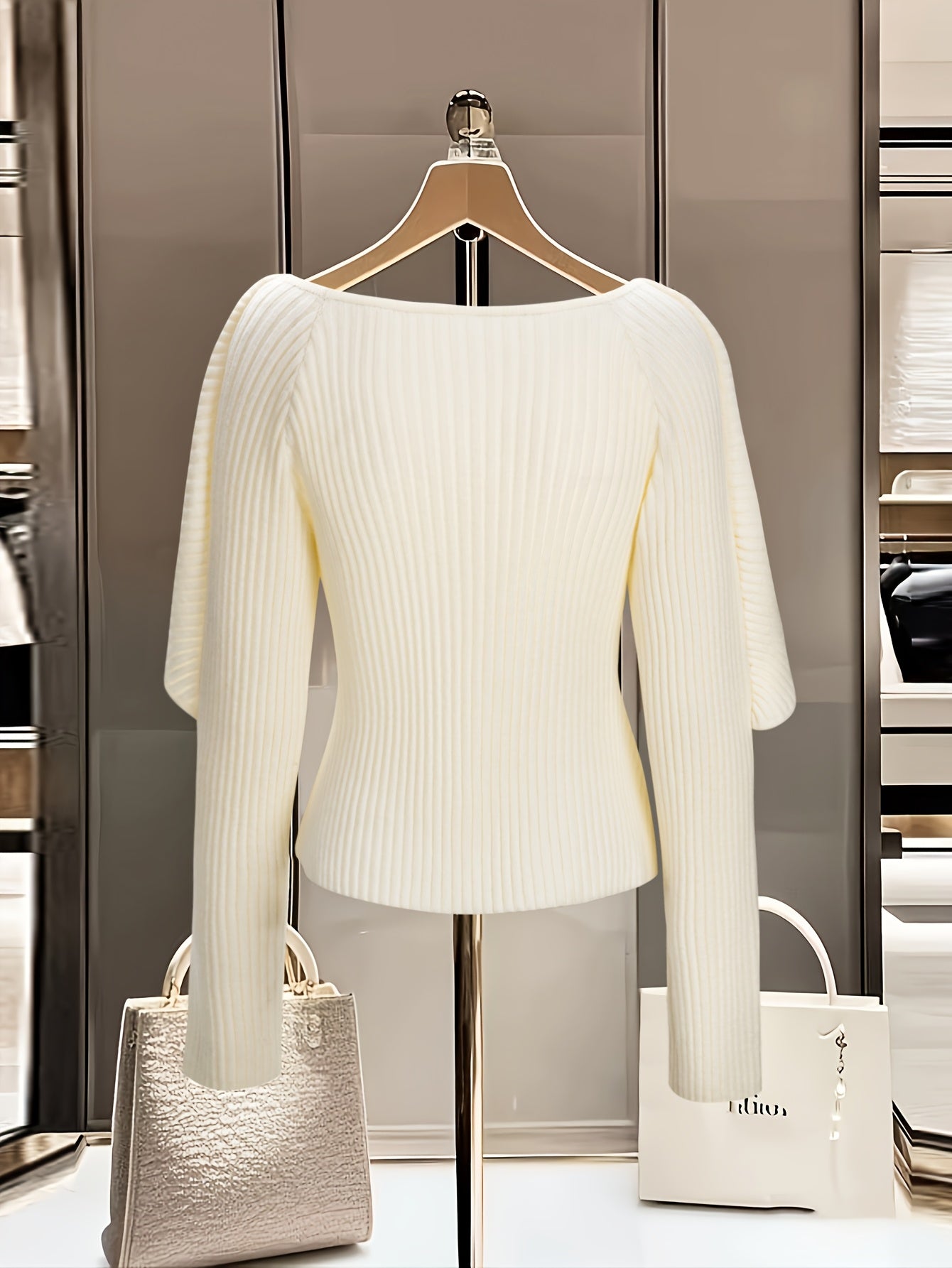 Off-Shoulder Ribbed Sweater